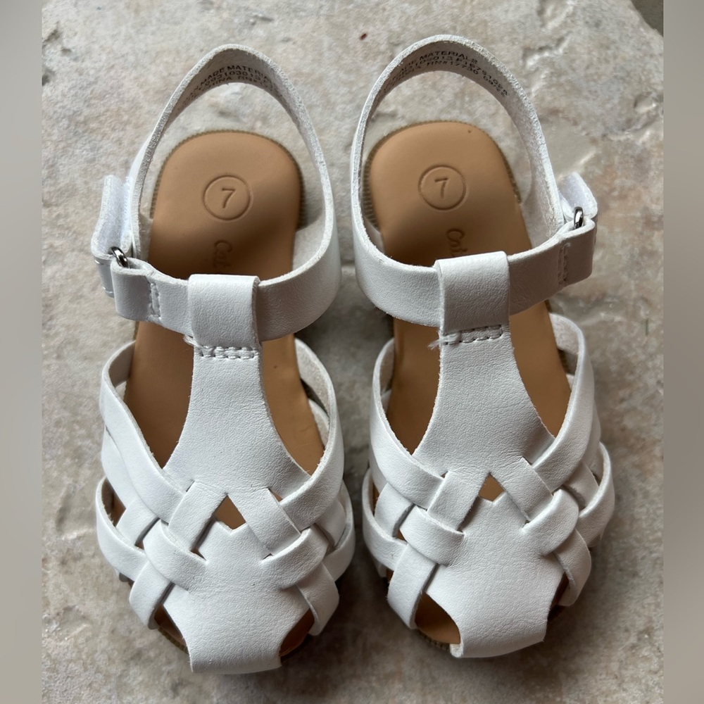 Cat & Jack toddler white strappy sandals size 7